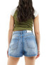 Фото #7 товара Stradivarius double waist denim skort in light wash