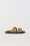 Фото #1 товара Замшевые сандалии с пряжками ZARA