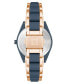 ფოტო #3 პროდუქტის Women's Three-Hand Quartz Rose Gold-Tone and Blue Solar Oceanwork Plastic Bracelet Watch, 38.5mm