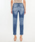 Women's High Rise Distressed Mom Jeans