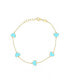 Фото #1 товара Turquoise Heart Station Bracelet 14K Gold