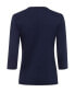 ფოტო #3 პროდუქტის Women's 100% Organic Cotton 3/4 Sleeve Embellished V-Neck T-Shirt