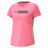 Puma Fit Heather Crew Neck Short Sleeve Athletic T-Shirt Womens Pink Casual Tops