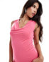 ASOS DESIGN cowl neck backless midaxi dress in pink