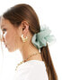 ASOS DESIGN scrunchie hair tie with organza detail in sage