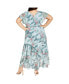 ფოტო #3 პროდუქტის Plus Size Flirty Tier Print Maxi Dress