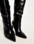 ASOS DESIGN Wide Fit Cancun knee high boots in black Черный, 41 - фото #4