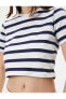 Фото #4 товара Футболка Koton Crop Stripe Navy 4SAK50013EK