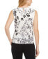 Printed Pleat-Neck Blouse, Regular and Petite Sizes