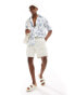 ONLY & SONS relaxed fit shirt with shell print in off white