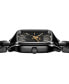 Women's Swiss True Square Black High-Tech Ceramic Bracelet Watch 29mm