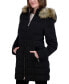 Фото #3 товара Women's Stretch Faux-Fur Trim Hooded Puffer Coat