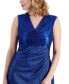 Petite Cowlneck Metallic Gown