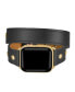 Фото #2 товара Men's and Women's Black Genuine Leather with Gold-Tone Studs Wrap for Apple Watch 38mm