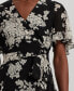 ფოტო #3 პროდუქტის Women's Floral Belted Crinkle Georgette Dress