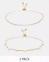 Фото #1 товара ASOS DESIGN pack of 2 friendship bracelets with pearl and chain design