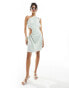 Фото #2 товара Style Cheat one shoulder mini dress with cut out in sage