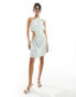 Фото #1 товара Style Cheat one shoulder mini dress with cut out in sage