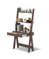 Ladder Shelf Desk Bookcase with Countertop Drawer and 2 Shelves