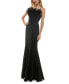 Women's Ruffled-Neck Evening Gown Черный, 0 - фото #1