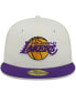ფოტო #4 პროდუქტის Men's New Era x Cream, Purple Los Angeles Lakers NBA x Staple Two-Tone 59FIFTY Fitted Hat