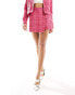 Pimkie tweed skort co-ord in pink check