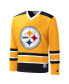 ფოტო #2 პროდუქტის Men's Gold Pittsburgh Steelers Cross-Check V-Neck Long Sleeve T-shirt