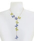 Фото #3 товара Betsey Johnson faux Stone Butterfly Y Necklace