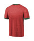 Men's Threads Red Minnesota Wild Buzzer Beater Tri-Blend Ringer T-shirt