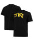 ფოტო #1 პროდუქტის Men's Black Iowa Hawkeyes Big and Tall Arch Team Logo T-shirt