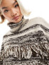 Фото #5 товара Urban Revivo striped tassel poncho in brown