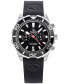 ფოტო #1 პროდუქტის Men's Skipper Dual Time Zone Black Silicone Strap Watch 44mm, Created for Macy's