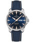 ფოტო #1 პროდუქტის Men's Swiss Automatic DS Action Day-Date Powermatic 80 Blue Synthetic Strap Watch 41mm