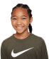 Фото #3 товара Футболка для малышей Nike Big Kids Dri-FIT Легендарная футболка для тренировок с длинным рукавом и принтом Лого.