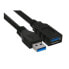 InLine USB 3.2 Gen.1 Cable Type A male / Type A female - black - 1m