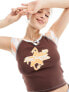 Basic Pleasure Mode x Subculture camo raglan sleeve baby t-shirt in brown and orange