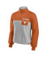 ფოტო #3 პროდუქტის Women's Texas Orange, Heathered Gray Texas Longhorns Sideline to Sideline Colorblock Quarter-Zip Jacket