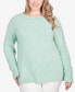 Фото #1 товара Plus Size Imitation Pearl Studded Metallic Eyelash Sweater