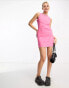 Фото #2 товара Daisy Street linen mini dress with scallop edge in pink