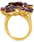 Фото #3 товара Crazy Collection® Pomegranate Garnet (4 ct. t.w.) & Grape Amethyst (5/8 ct. t.w.) Swirling Statement Ring in 14k Gold