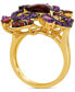 Crazy Collection® Pomegranate Garnet (4 ct. t.w.) & Grape Amethyst (5/8 ct. t.w.) Swirling Statement Ring in 14k Gold