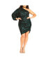 Фото #1 товара Womens Sequin Stripe Dress - emerald
