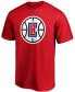 ფოტო #2 პროდუქტის Men's Red LA Clippers Primary Team Logo T-shirt