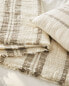 Striped cotton linen throw