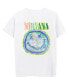 Фото #1 товара Men's Nirvana Fuzzy Smiley Short Sleeves T-shirt