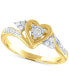 ფოტო #1 პროდუქტის Diamond Heart Promise Ring (1/6 ct. t.w.) in 14k Gold Over Sterling Silver