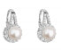 Sparkling silver dangle earrings with pearl 21047.1