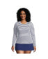 Фото #4 товара Plus Size Long Crew Neck Long Sleeve Rash Guard UPF 50 Swim Tee