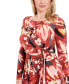 ფოტო #3 პროდუქტის Women's Printed Hardware-Trim Draped Dress