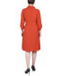 ფოტო #2 პროდუქტის Petite Long Roll Tab Sleeve Shirtdress